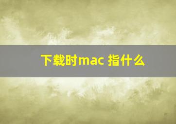 下载时mac 指什么